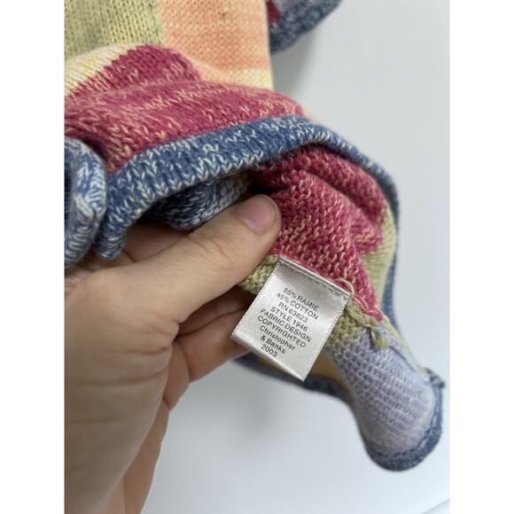 Christopher & Banks Size Medium Patchwork Sweater Cardigan Cottage Vintage - Picture 4 of 9